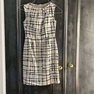 Banana Republic printed pleat neck sheath dress